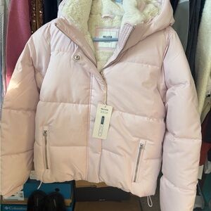 Hollister Light Pink Women’s Hooded Puffer Jacket